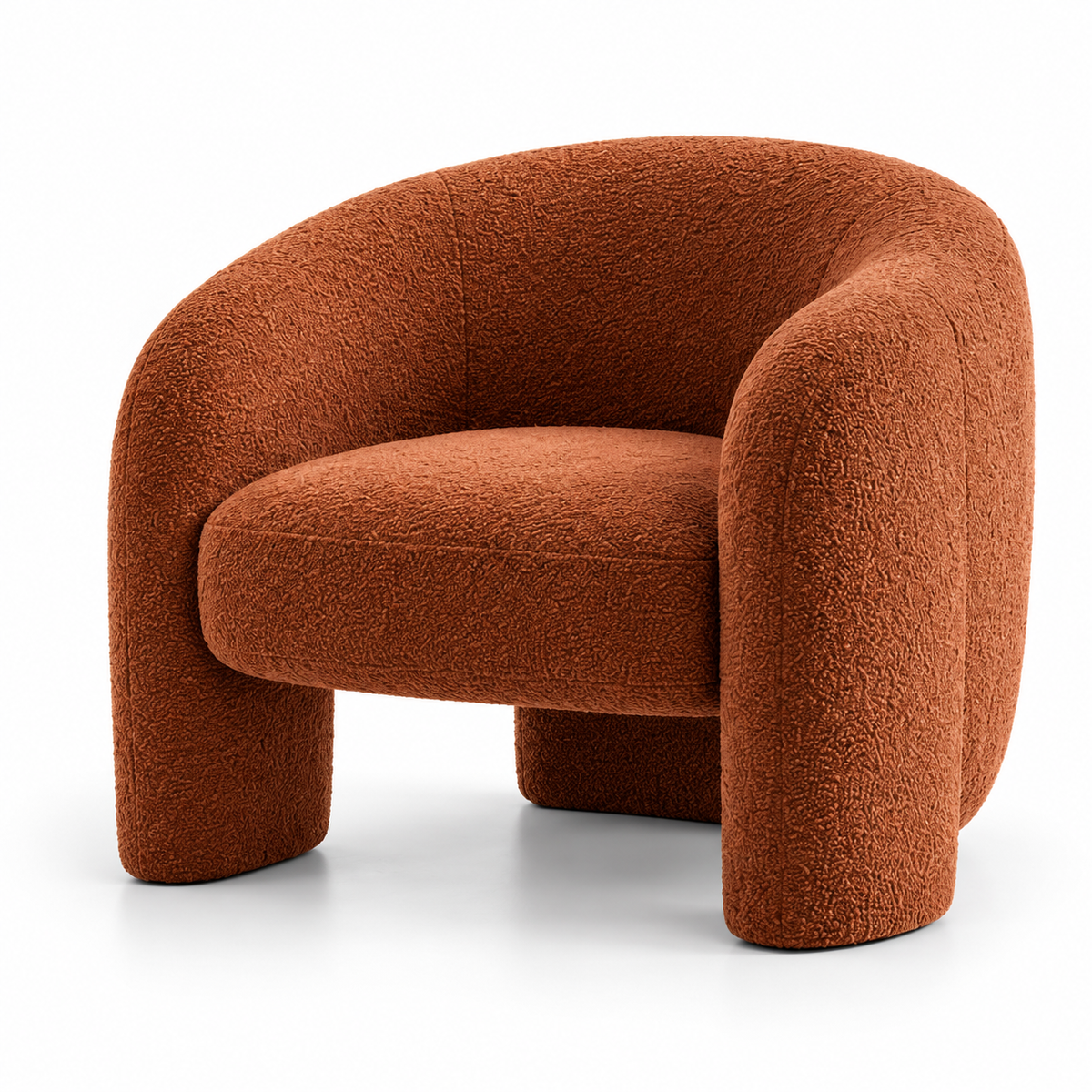 Rust Sculptural Lounger Chair