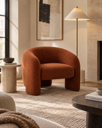 Rust Sculptural Lounger Chair