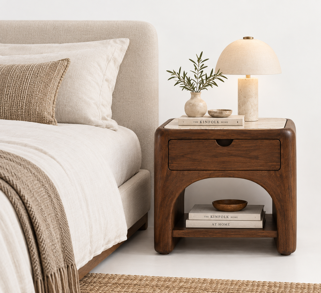Mediterranean Days Marble Bedside Table