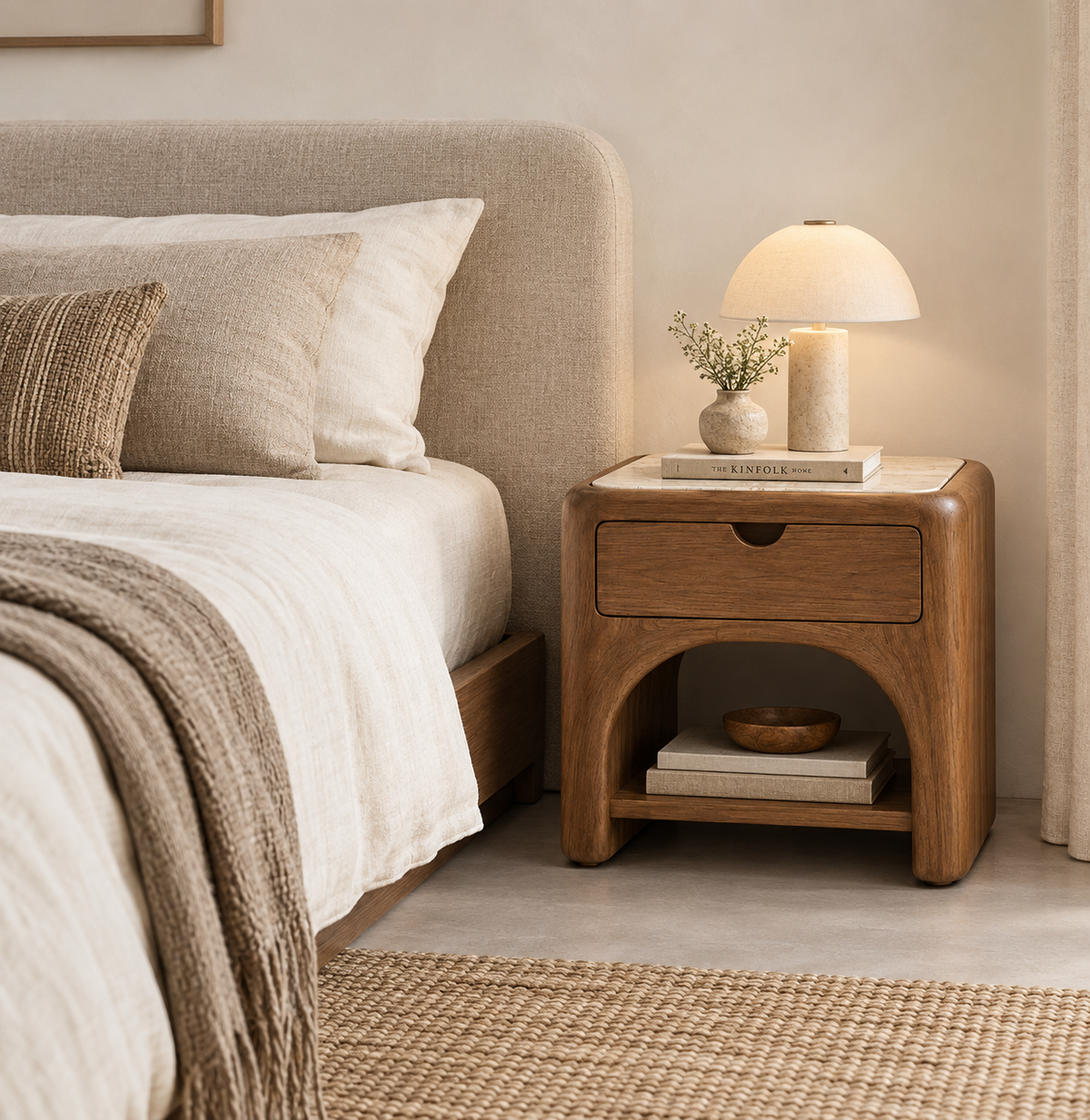 Mediterranean Days Marble Bedside Table